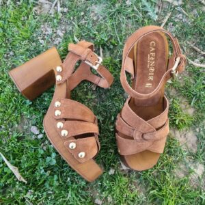 CAF&egrave;NOIR - zoccoli in pelle scamosciata con tacco