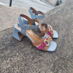 CAFèNOIR - Sandali gilda con accessorio multi celeste