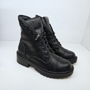 FRANCESCO MILANO - Anfibio in pelle con lacci elastici e dettaglio cerniera