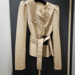 RELISH - Giubbino CORRAT M/L Sbuffo con Zip Trasversale più Tasche più Cintura Ecopelle