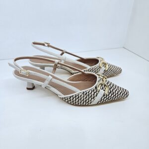 CAF&egrave;NOIR - d&eacute;collet&eacute; bimateriale con morsetto osso/nero