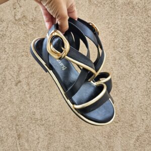 CAF&egrave;NOIR - sandali asimmetrici in pelle neri