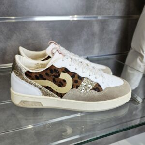 CAF&egrave;NOIR - sneakers in pelle e cavallino maculato bianco/maculato