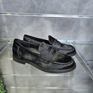 CAF&egrave;NOIR - mocassini con passante in pelle effetto cavallino nero