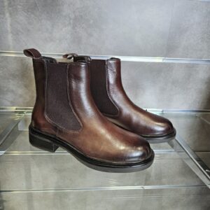 CAFèNOIR - tronchetti in pelle con elastico bordeaux