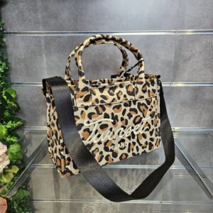 TWINSET - Bag in canvas stampa maculata