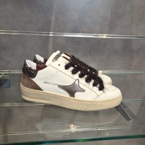 AMA BRAND - Sneakers in Pelle con Lacci Lurex