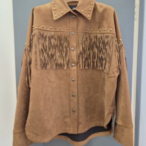 DIXIE - Giacca camicia con frange e borchie